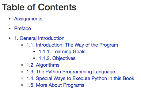 Table of Contents